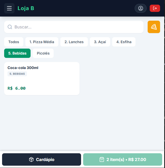 Lançamento de Pedidos BYAPPFOOD